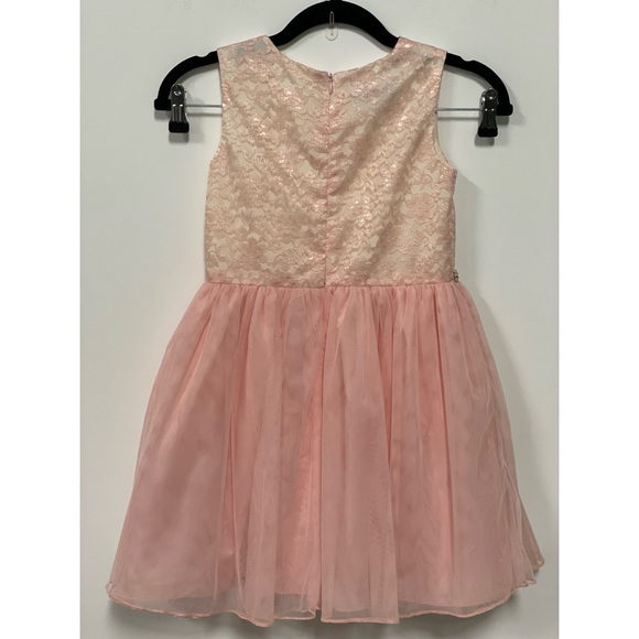 Girls Purple Rose Sleeveless Tulle Skirt Dress Prink Size 7 - Picture 4 of 6